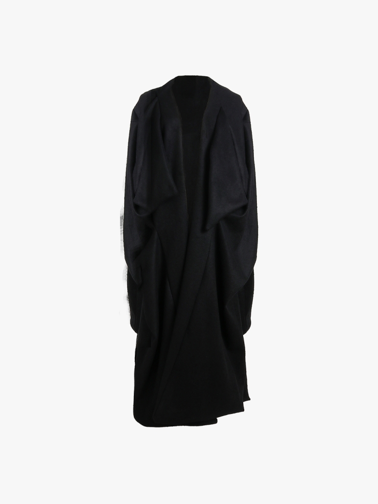 ELYWOOD Black High Slits Coat