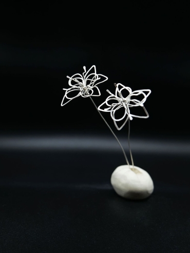 GUAN spiral flower shaped earrings