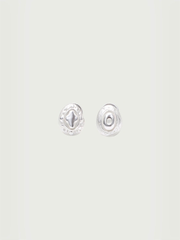 Silver wind erosion earrings