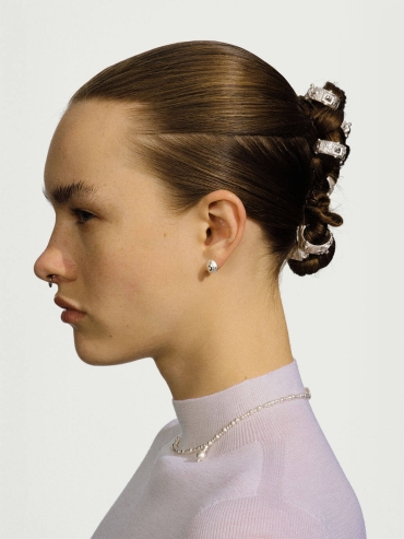 Silver wind erosion earrings