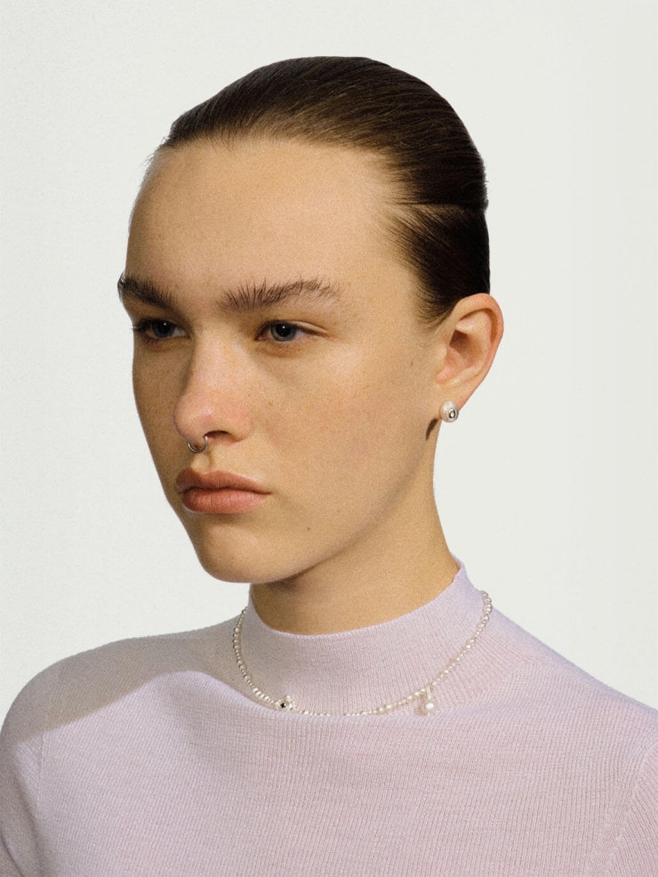 Silver wind erosion earrings