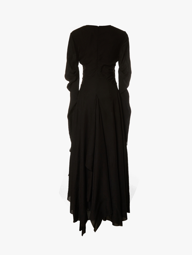 ELYWOOD Black Ruffle Hem Dress