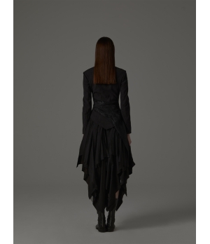 ELYWOOD Black Silk Asymmetric Top