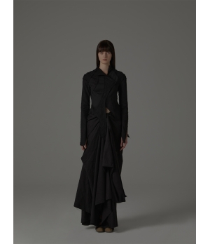 ELYWOOD Black Lace Placket Top