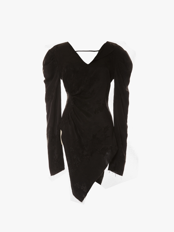 ELYWOOD Black Silk V-neck Top