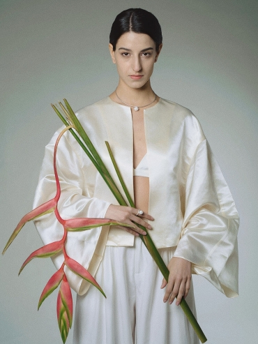 White coneflower silver ring