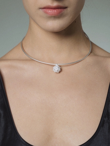 White coneflower silver collar