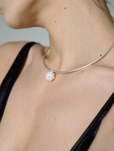 White coneflower silver collar