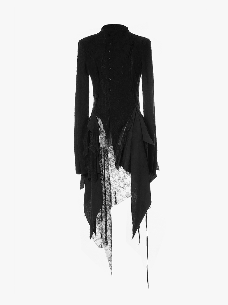 ELYWOOD Black Lace Patchwork Top