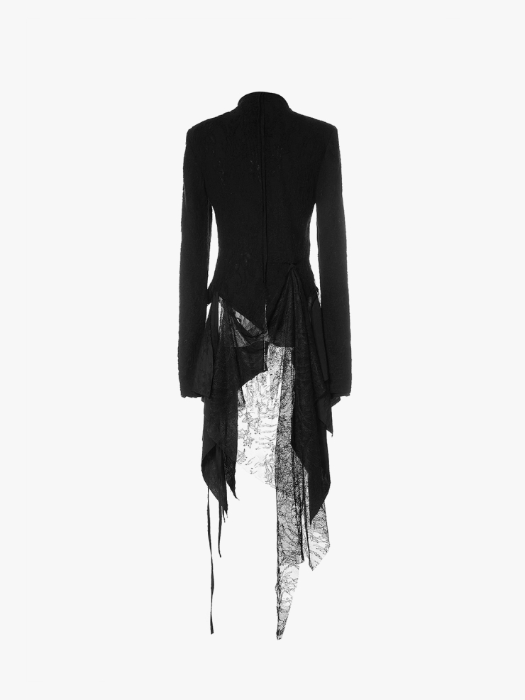 ELYWOOD Black Lace Patchwork Top