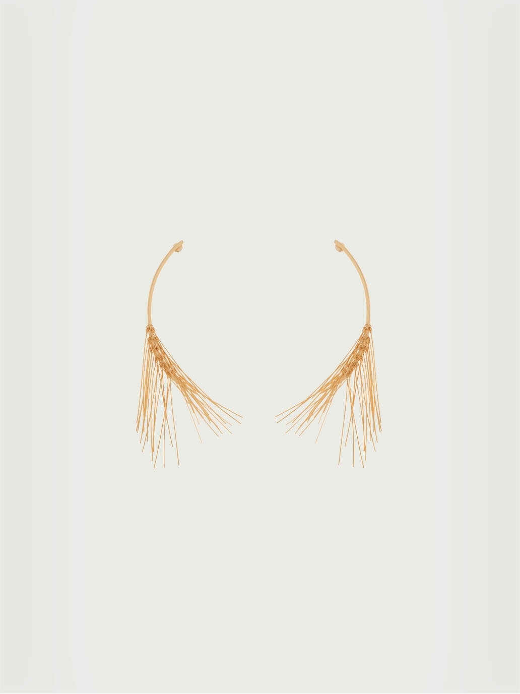 Gold half bonquet of pine needles earrings