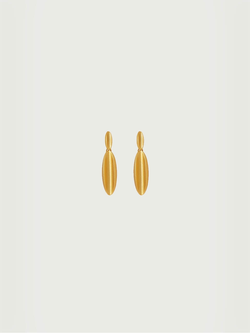 Gold double plumfruit earrings