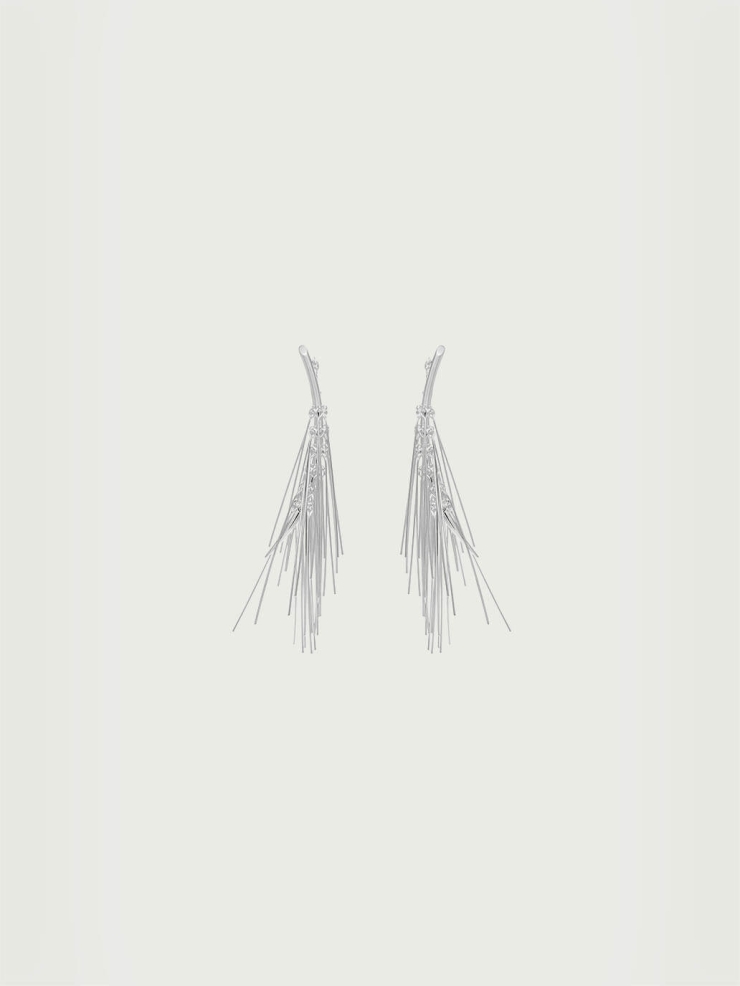 Silver MINI pine needles earrings