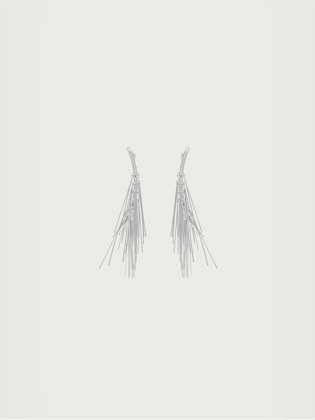 Silver MINI pine needles earrings
