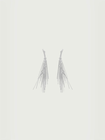 Silver MINI pine needles earrings