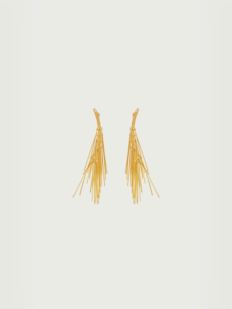 Gold MINI pine needles earrings