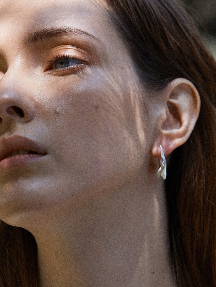 Silver Wrinkle Earrings