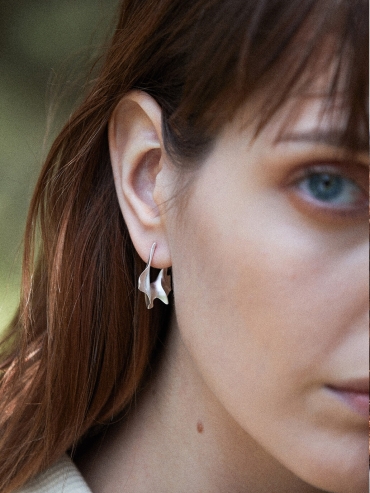 Silver Wrinkle Earrings