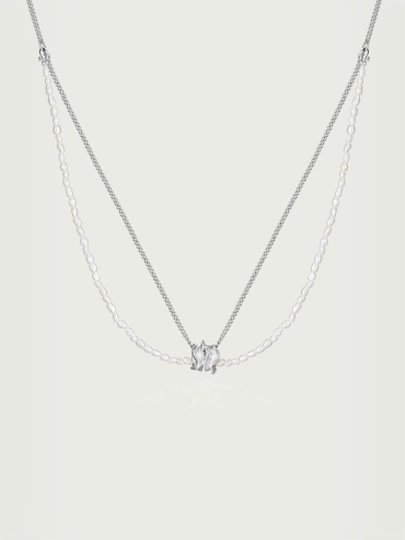 Silver Skirt Necklace