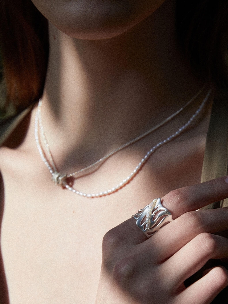 Silver Skirt Necklace