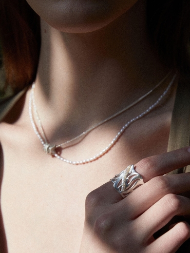 Silver Skirt Necklace