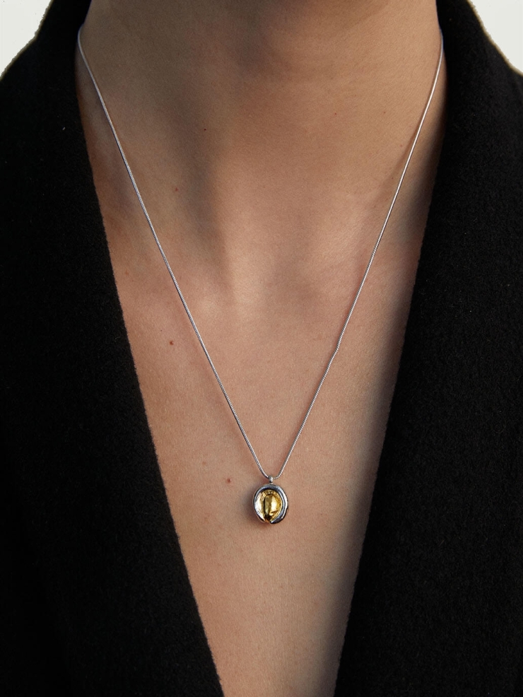 Gold and Silver Wrap Pendant