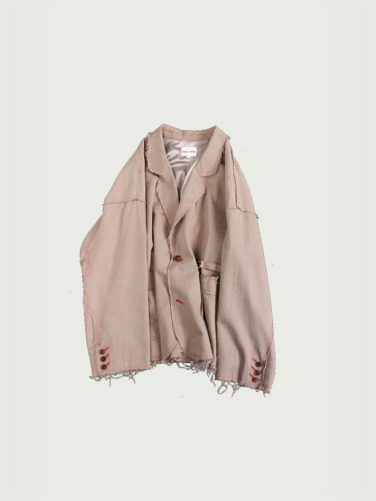 Brown fringed tailored suit