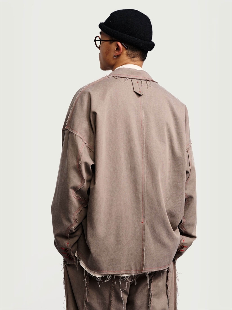 Brown fringed tailored suit