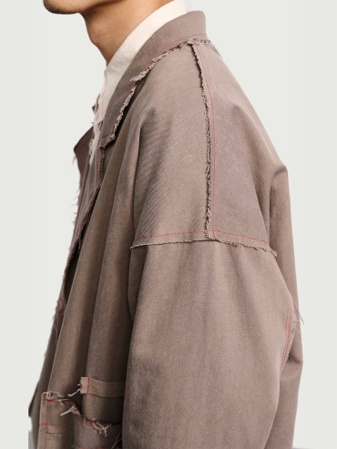 Brown fringed tailored suit