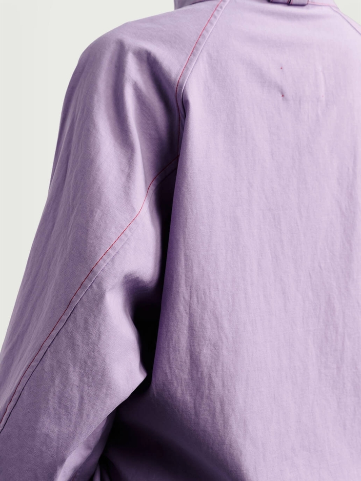 Purple high-neck dolman sleeve blouse