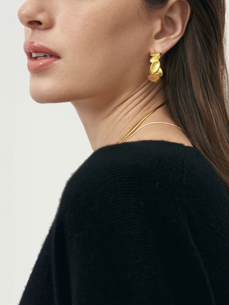 Gold Large Hallmarked Earrings