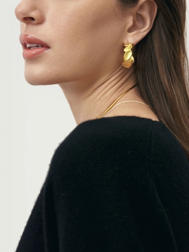 Gold Large Hallmarked Earrings