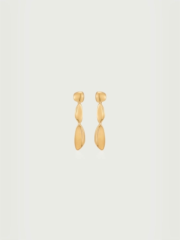 Gold Tone Hallmarked Long Earrings