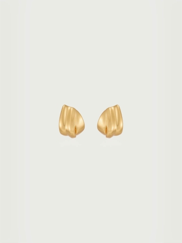 Gold Colored Interlocking Stud Earrings
