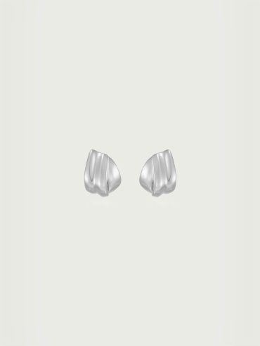 Silver Colored Interlocking Stud Earrings