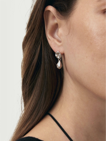 Silver Drops Seal Earrings