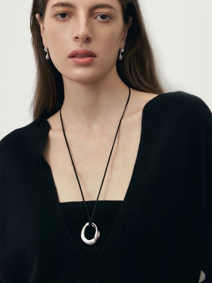 Silver Condensation Necklace