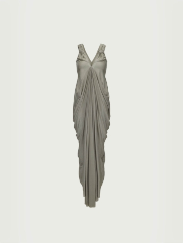 Silver Grey Draped Long Skirt