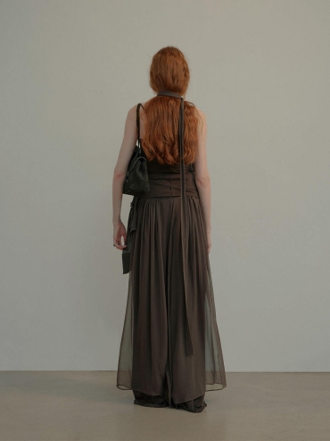 Charcoal Grey Lace Strap Top