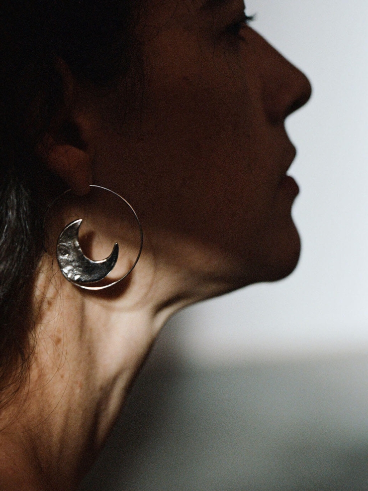 Silver Celestial Twins Earrings