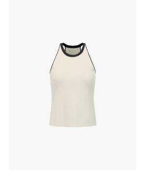 SWAYING Beige Gray Basic Tank Top