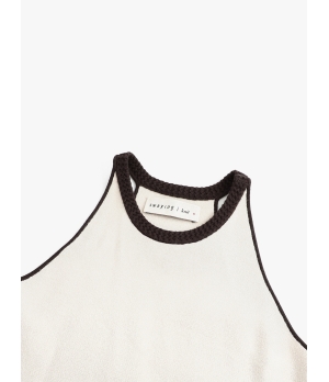 SWAYING Beige Gray Basic Tank Top