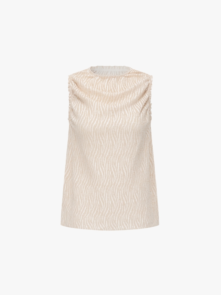 SWAYING Cream Bubble Yarn Top