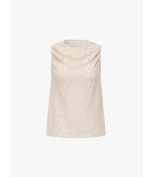 SWAYING Cream Bubble Yarn Top