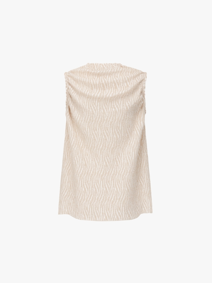 SWAYING Cream Bubble Yarn Top