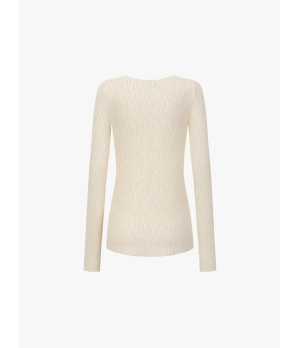 SWAYING Cream Bubble Yarn Classic Knit Top