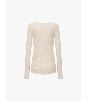 SWAYING Beige Bubble Yarn Classic Knit Top
