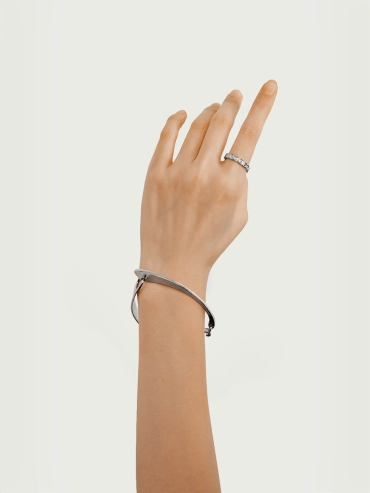 Silver Linked Beads Ring