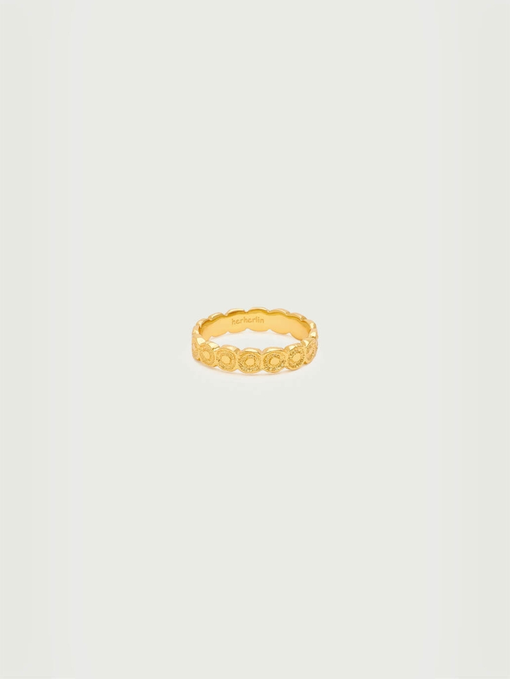Gold Linked Beads Ring