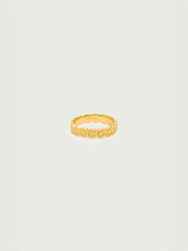 Gold Linked Beads Ring